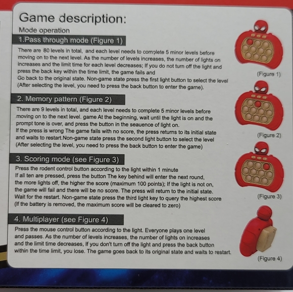 Electronic Sensory Fidget handheld Spiderman pop-it fidget toy - Picture 2 of 2